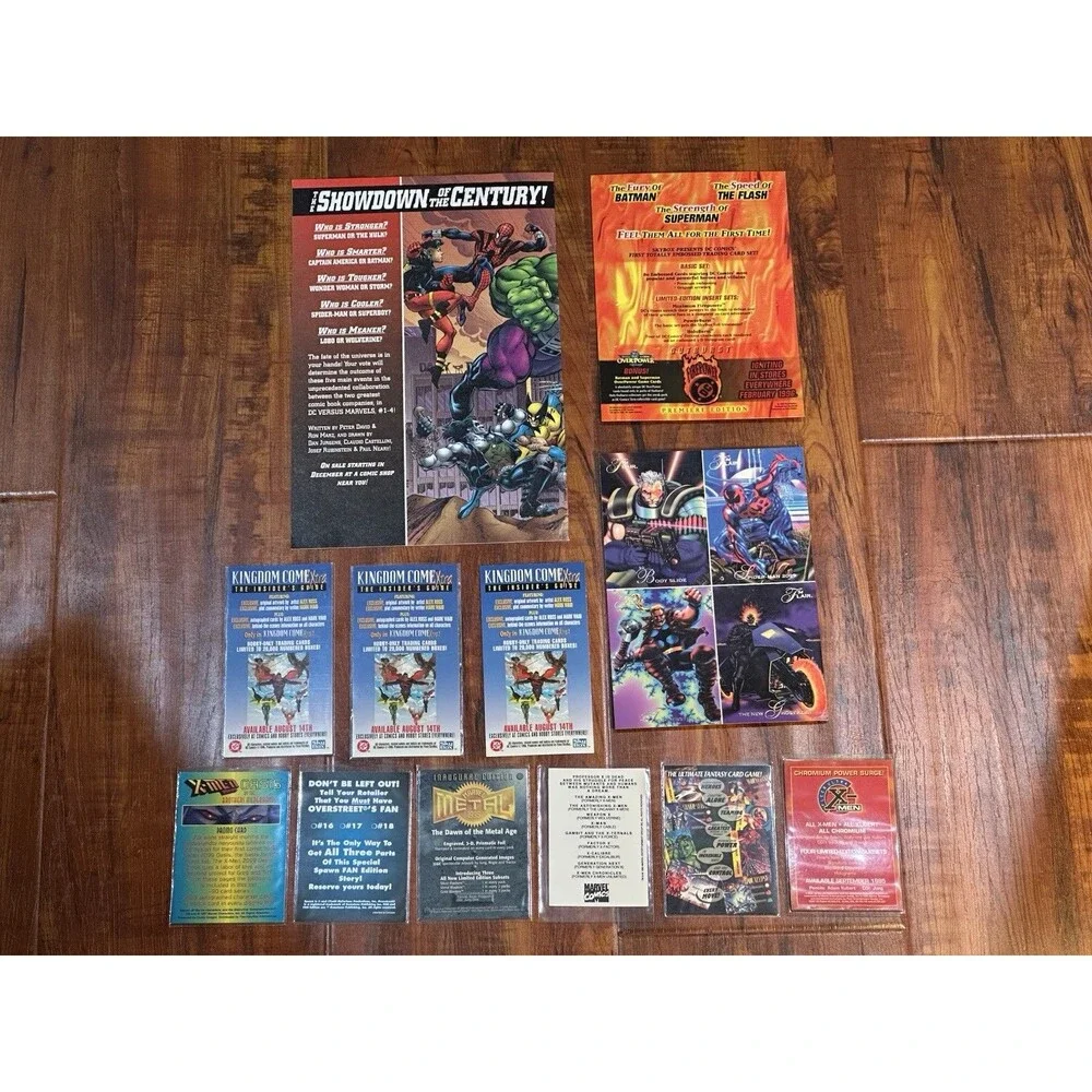Lot of (12) Marvel DC Trading Promo Cards Batman Superman X-Men Spider-Man +